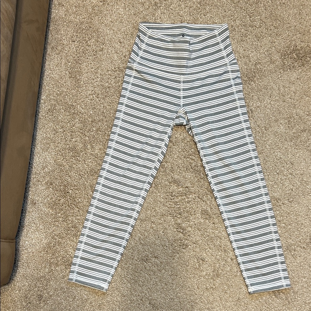 Athleta Women's Gray Striped Leggings